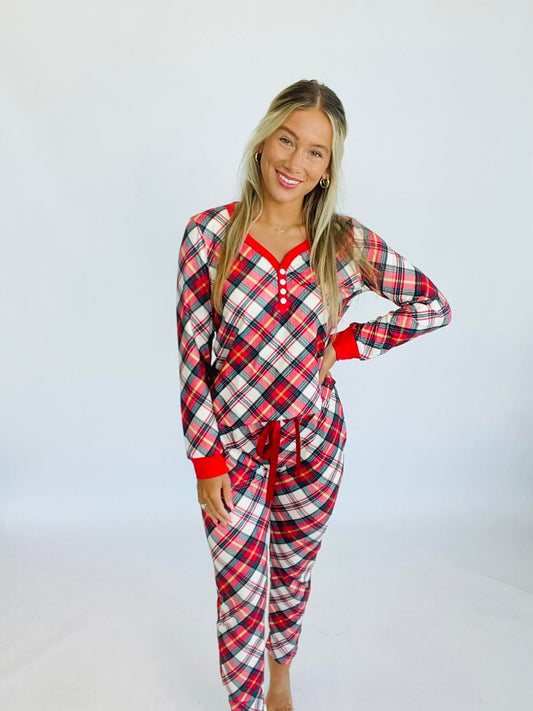 Long Sleeve Holiday Pajamas In Assorted Prints