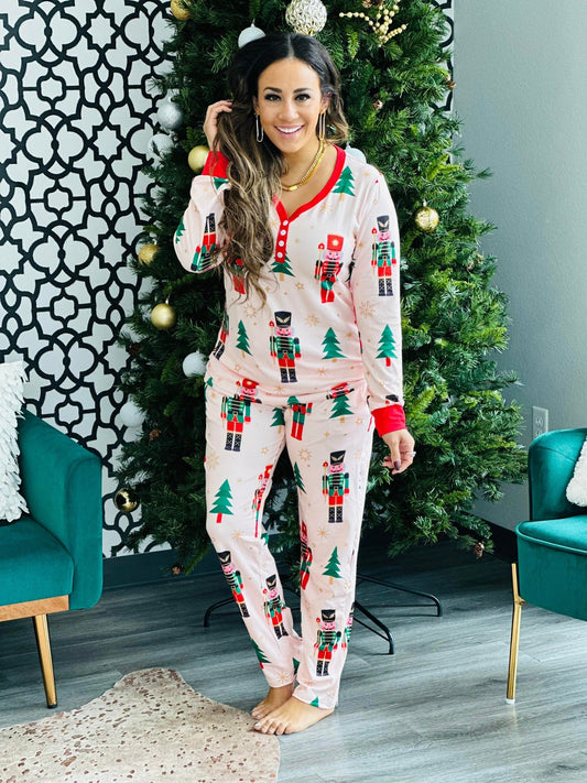 Long Sleeve Holiday Pajamas in Assorted Prints