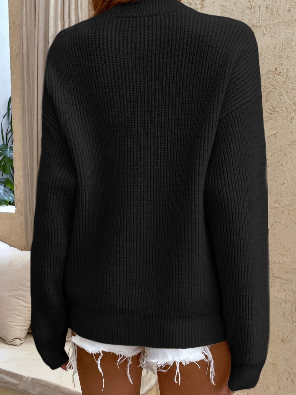 Round Neck Ribbed Button-Down Sweater - Posh Country Lifestyle Marketplace