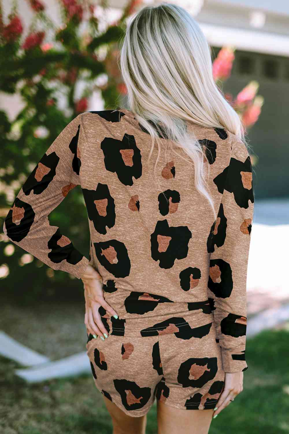 Leopard Long Sleeve Top and Shorts Set - Posh Country Lifestyle Marketplace
