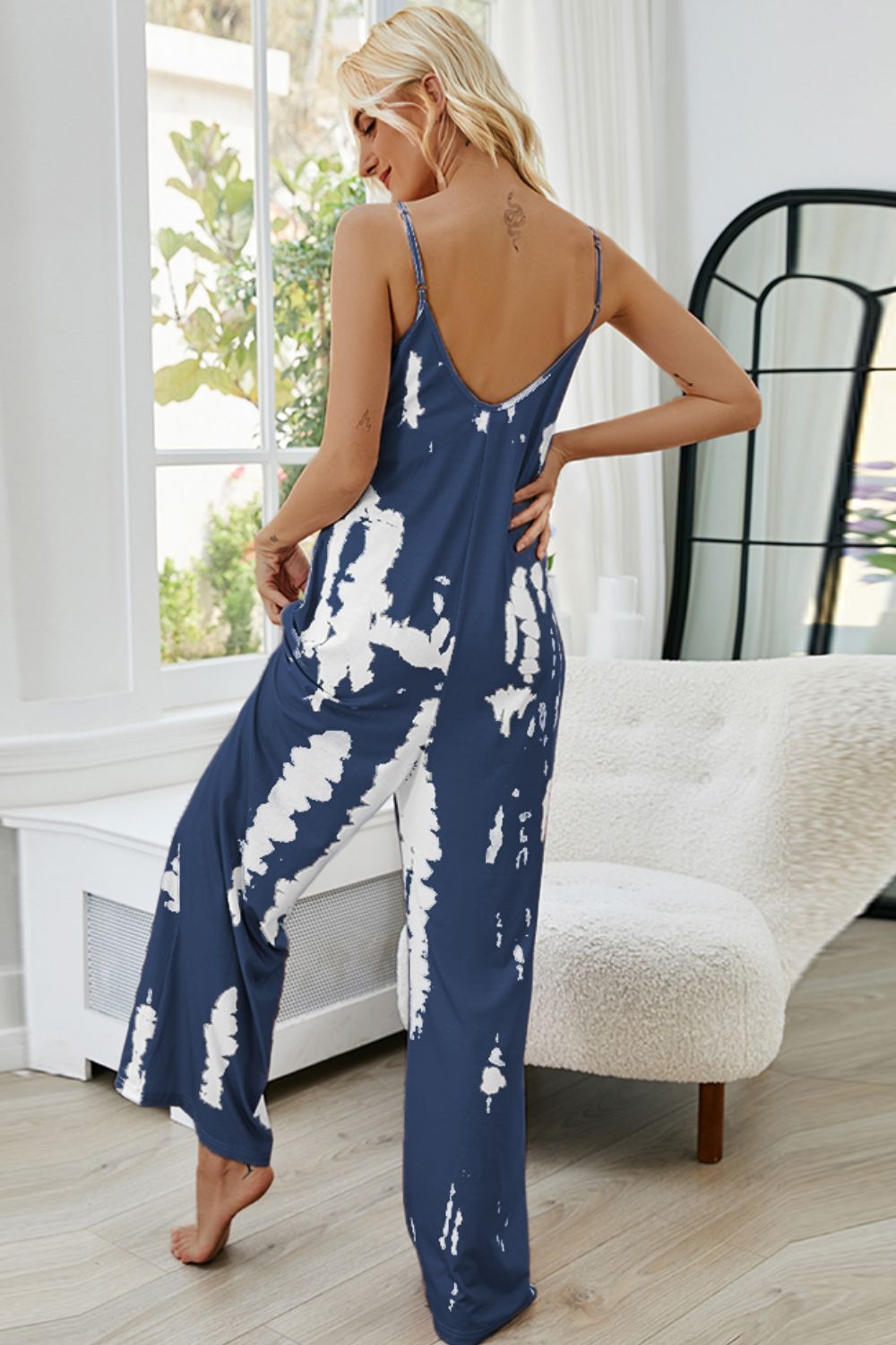 Tie-Dye Spaghetti Strap Jumpsuit with Pockets - Posh Country Lifestyle Marketplace